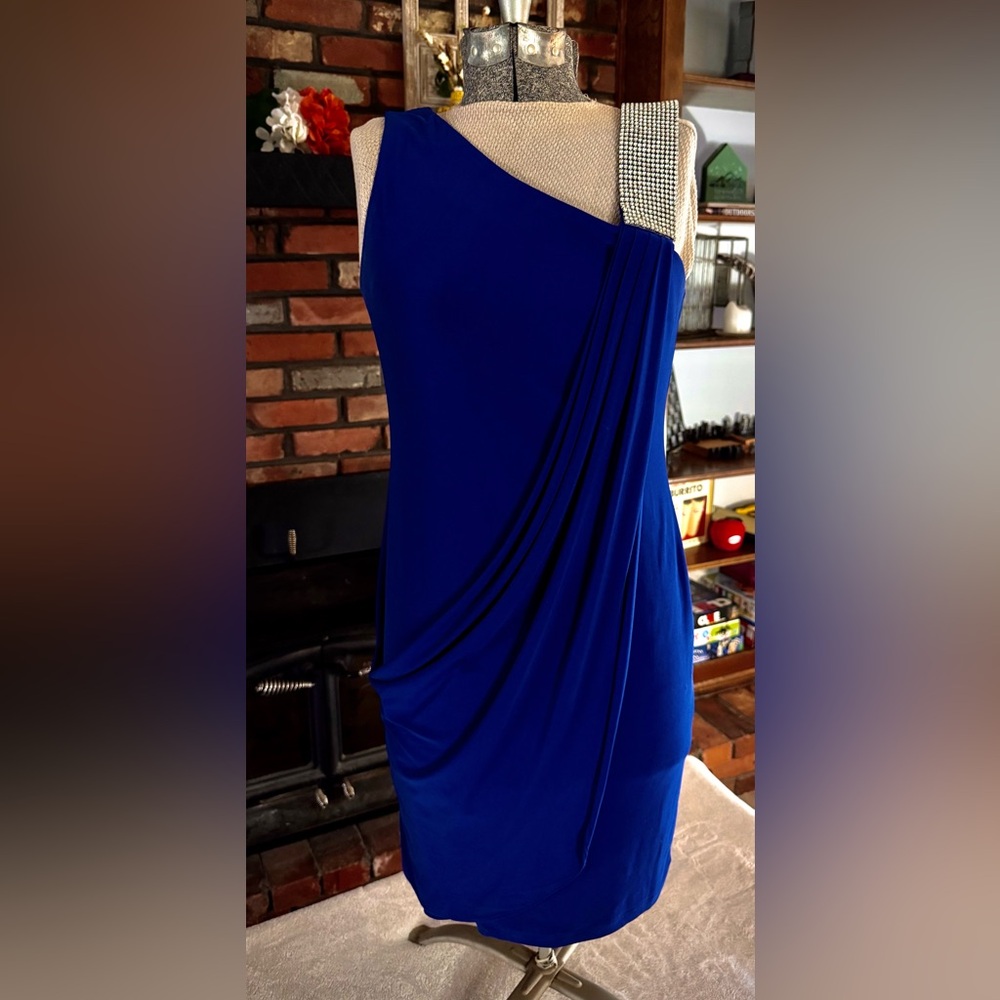 Adam Royal Blue One-Shoulder Dress
